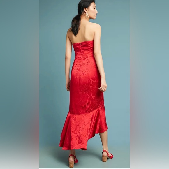 Shoshanna red satin dress 💃🏽 Size 8 NWT! - Picture 3 of 7